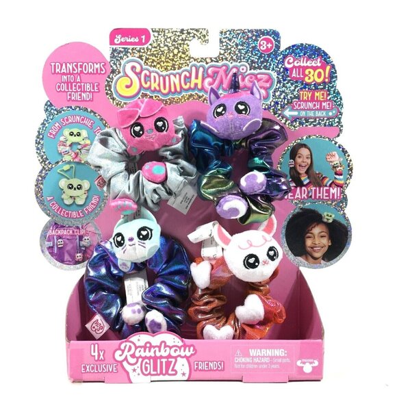 Scrunchmiez Series 1 Collectible Scrunchie Rainbow Glitz Friends 4 Exclusives - Picture 1 of 8